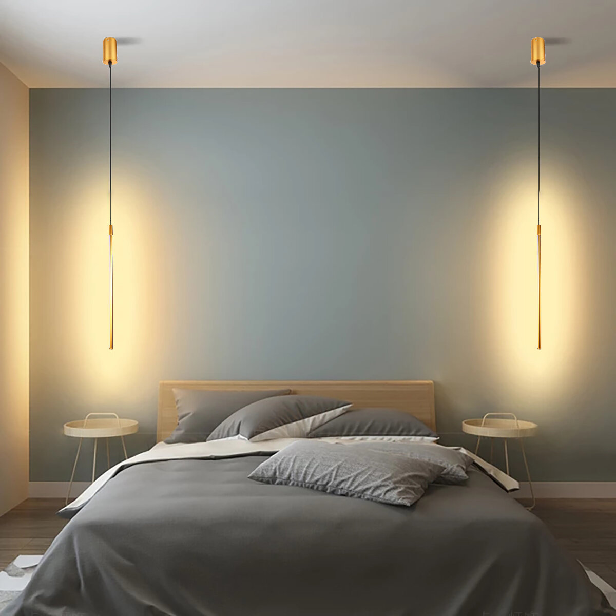 60/80/100 cm Lijn Led Hanglampen Minimalistische Moderne Warm Wit 3000 K Plafondverlichting Voor Woo