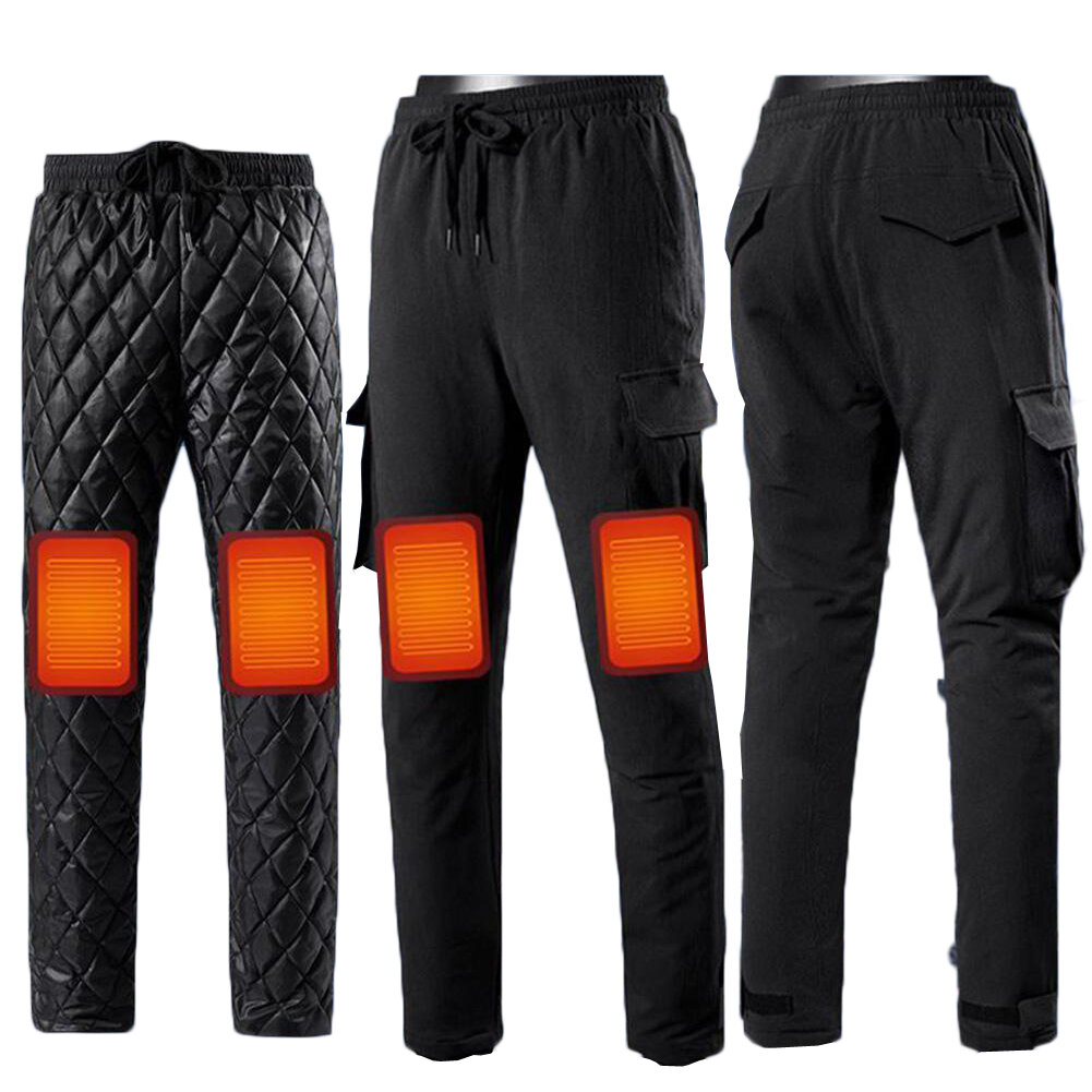 TENGOO 3-Gears Control Men's Smart USB Heating Trousers Thermal Underwear USB Heated Pants for Winter Camping Hiking Supplies