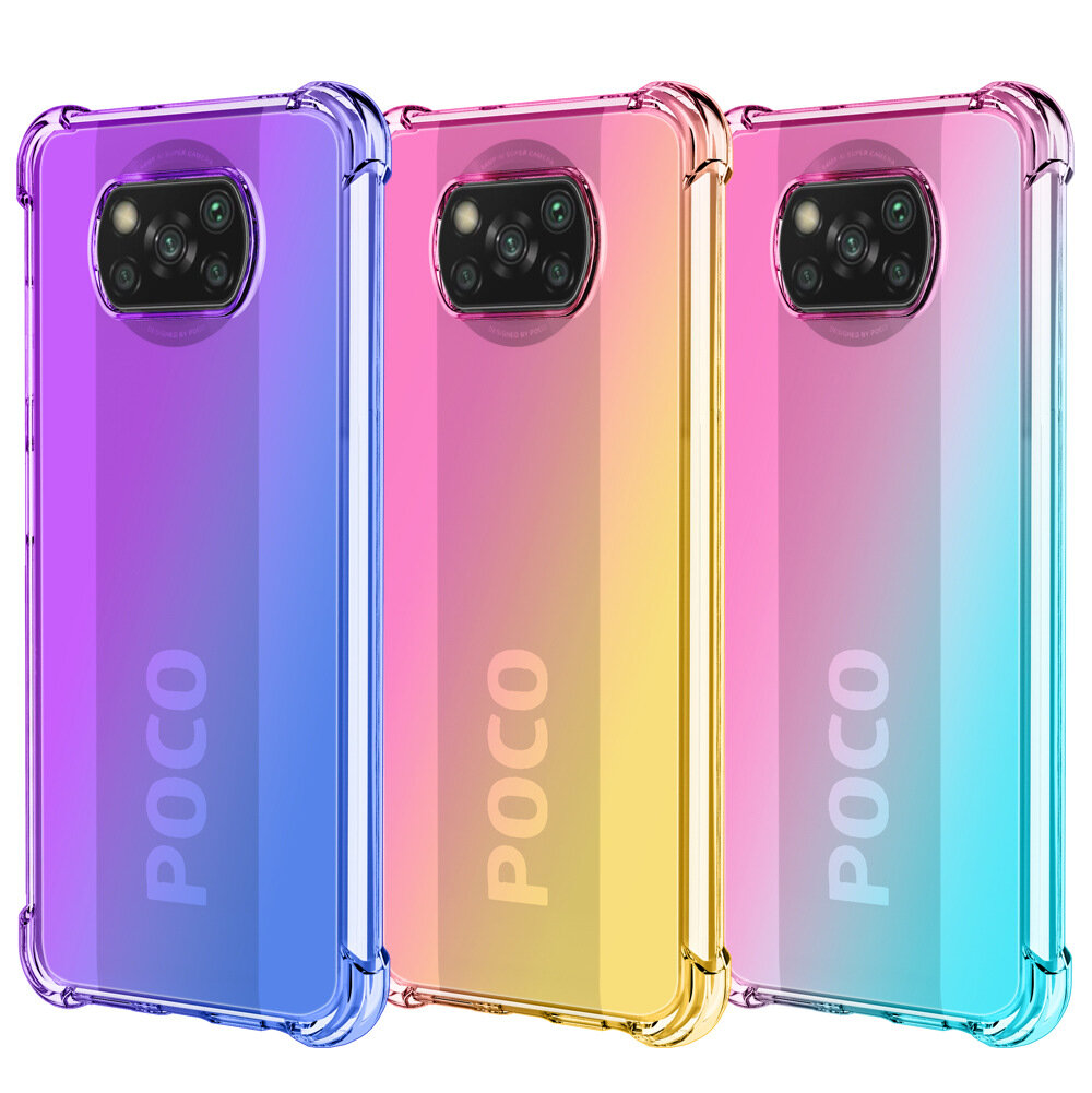 

Bakeey Gradient Color with Four-Corner Airbag Shockproof Translucent Soft TPU Protective Case for POCO X3 PRO /POCO X3