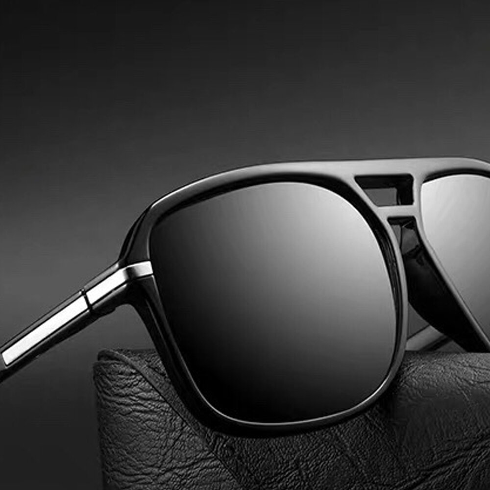 Mode heren zonnebril Retro groot frame gepolariseerde zonnebril voor buiten rijden reizen