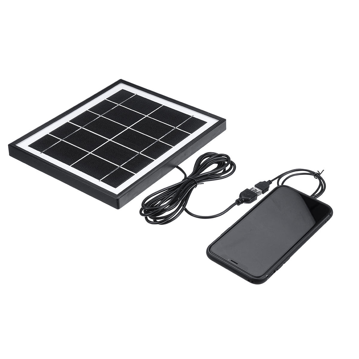 5V 5.5W Monocrystalline Silicon Solar Panel Charging Board with USB Interface + 3m Cable for Solar Systems/Monitoring/St