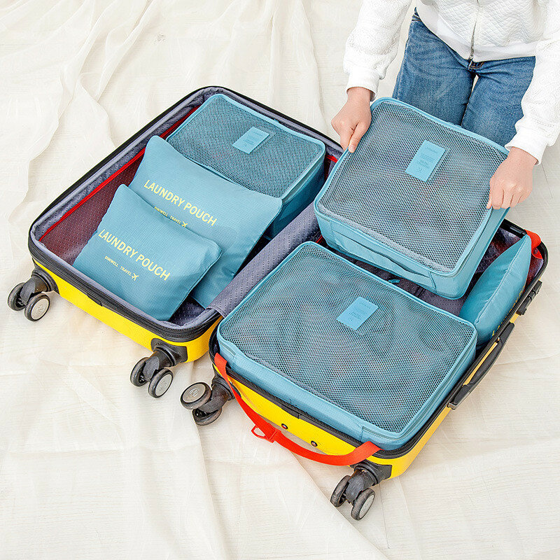 Waterproof Travel Clothes Storage Bags Sets Luggage Organizer Pouch Packing Cube 