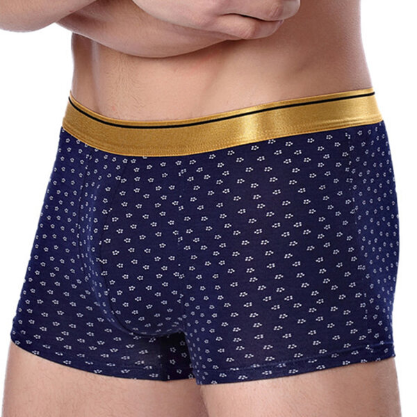 Mens modal printing transparent thin breathable boxer sexycasual ...