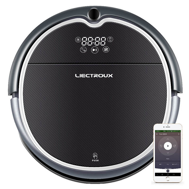 LIECTROUX Q8000 2 in 1 Robot Vacuum Cleaner, WiFi App, 2D Map Navigation, Suction 3000Pa, Memory, Wet Dry Mop