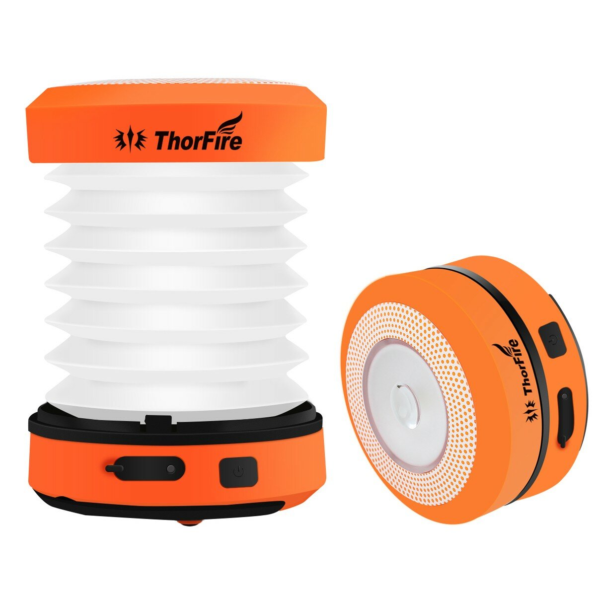 Linternas de camping LED ThorFire CL01 con manivela y carga USB, lámparas de tienda plegables y linternas de emergencia para exteriores