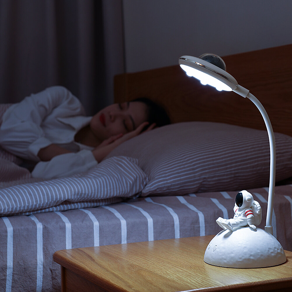 Imagen de Lámpara de proyección LED Astronauta recargable Lámpara de escritorio 1200mAh Brillo ajustable Soporte para teléfono Sop