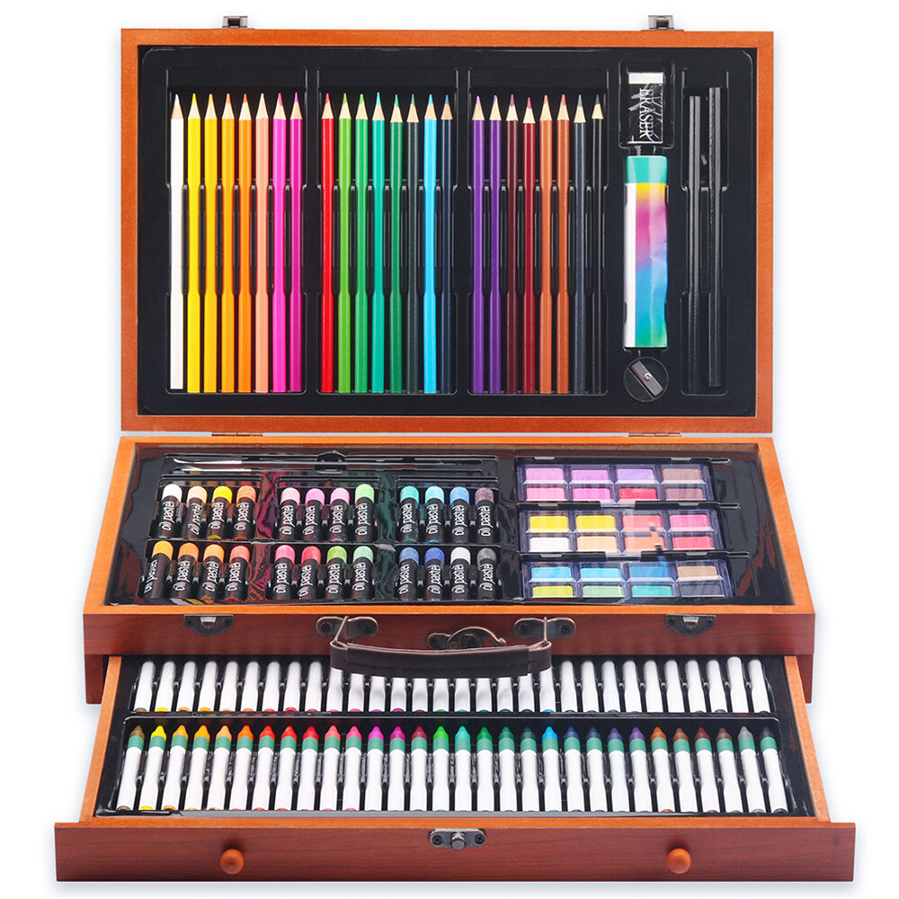 142-delige verfpotloodset Multi-kleur hout schetsen Gekleurd tekenpotlood Kunstbenodigdheden voor be