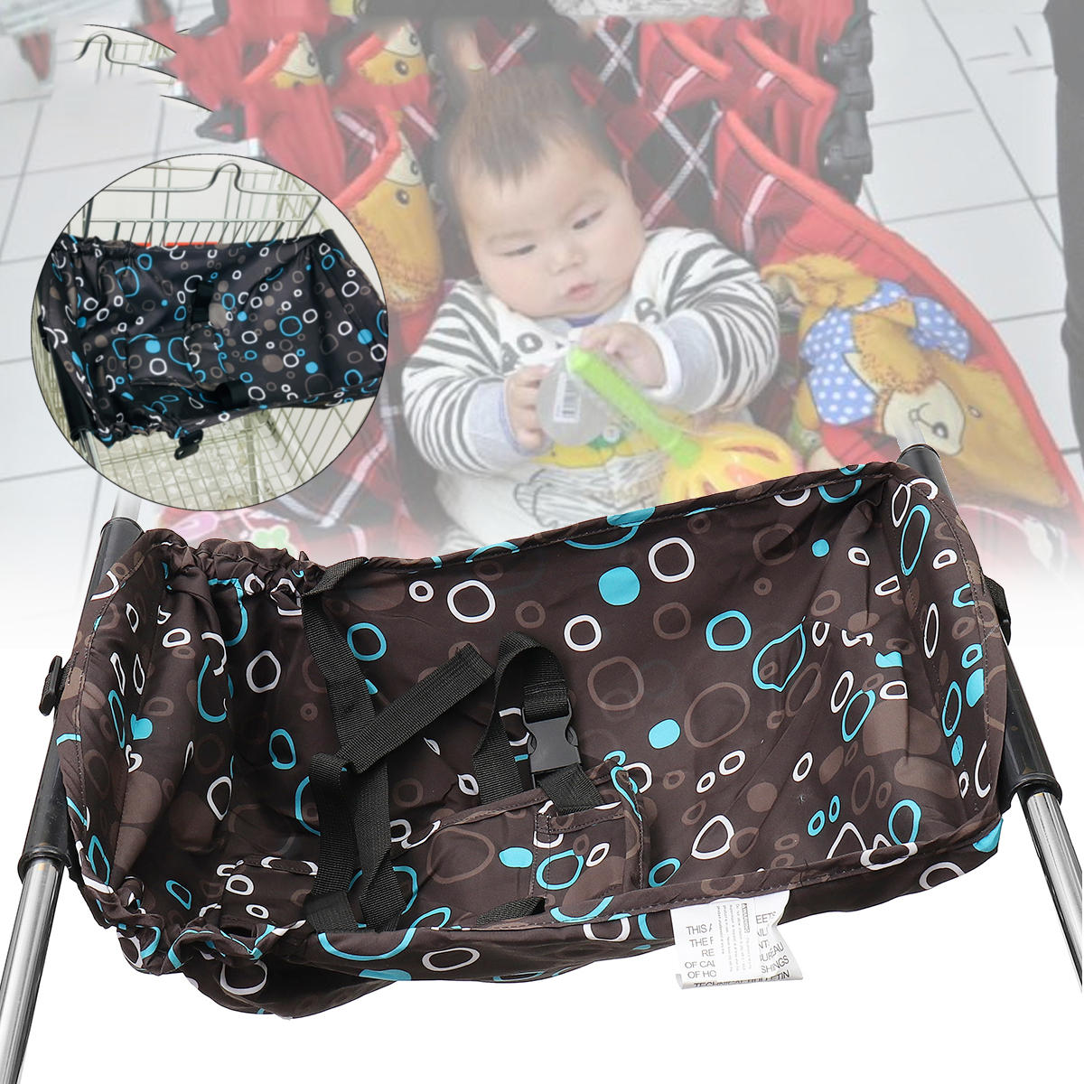 Rede de acampamento destacável da almofada de assento da cadeira do carrinho de compras do bebê dobrável do bebê com segurança Cinto
