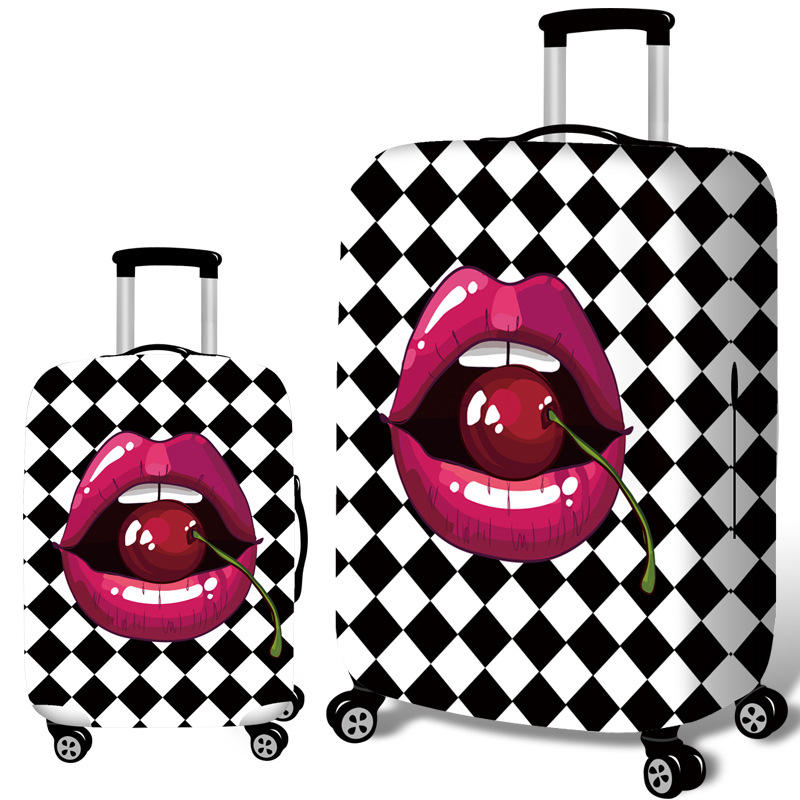 Honana Cherry Lips Elastic Luggage Cover Trolley Case Cover Durable Suitcase Protector for 18-32 Inch Case Warm Travel A