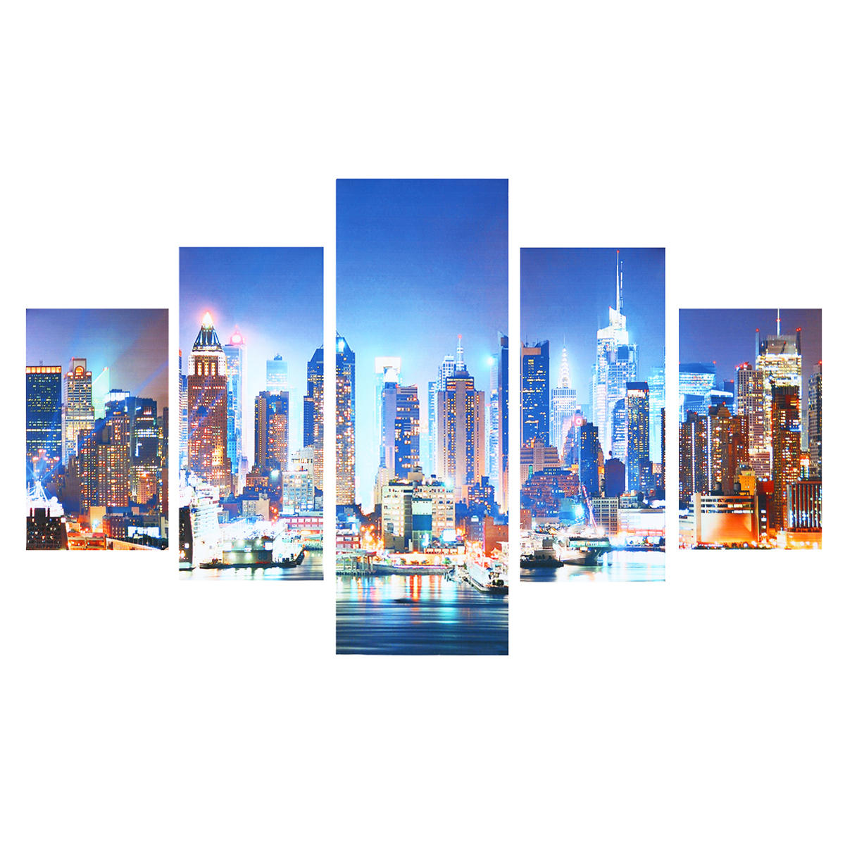 5 Panel New York City Framework Canvas Paintings For Bedroom Living Room Prints