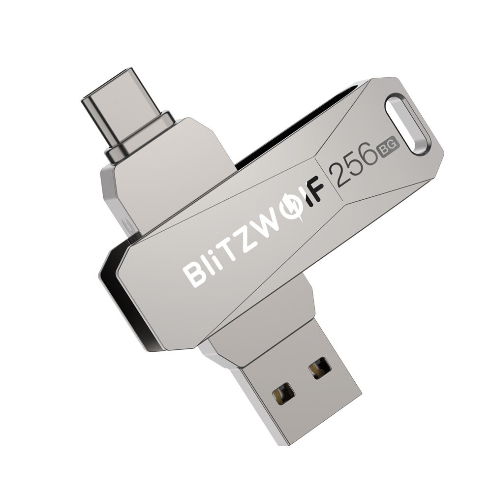 

BlitzWolf BW-UPC2 256GB USB Disk 2 in 1 Type-C USB3.0 Flash Drive Ultra-fast Transmission 360°Rotation Zinc Alloy 256G