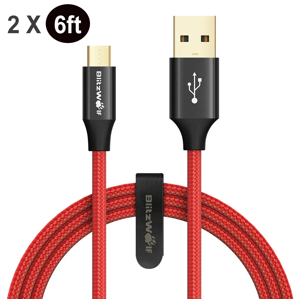 best price,2x,blitzwolf,ampcore,turbo,bw,mc8,2.4a,micro,usb,cable,1.8m,eu,coupon,price,discount