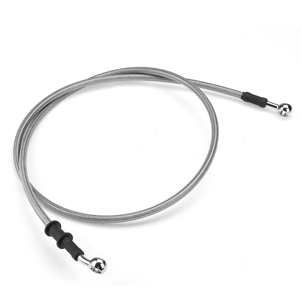 300mm-2200mm Motorcycle Braided Brake Clutch Oil Hose Line Cable Pipe Universal Silver