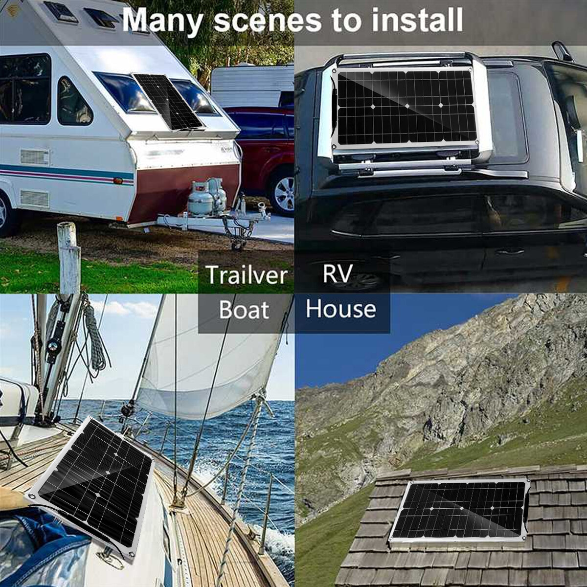 

10W Solar Panel Kit Battery Charger&30A Controller Car Van Caravan Boat Camping