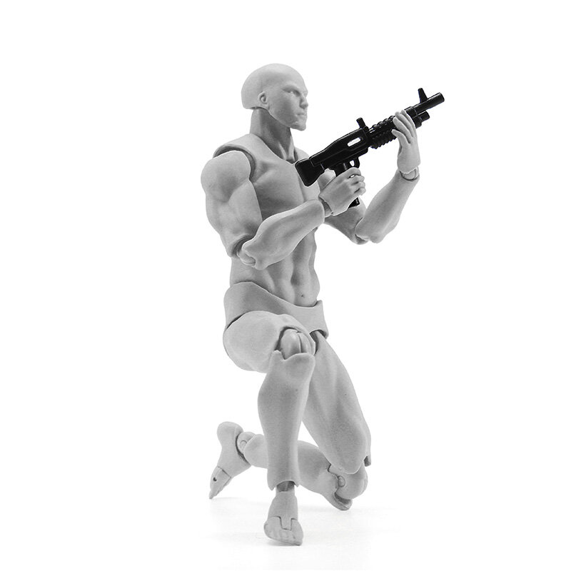 Figma Archetype Action Figure 2.0 Body Male Grey Color Model Doll For Decoration