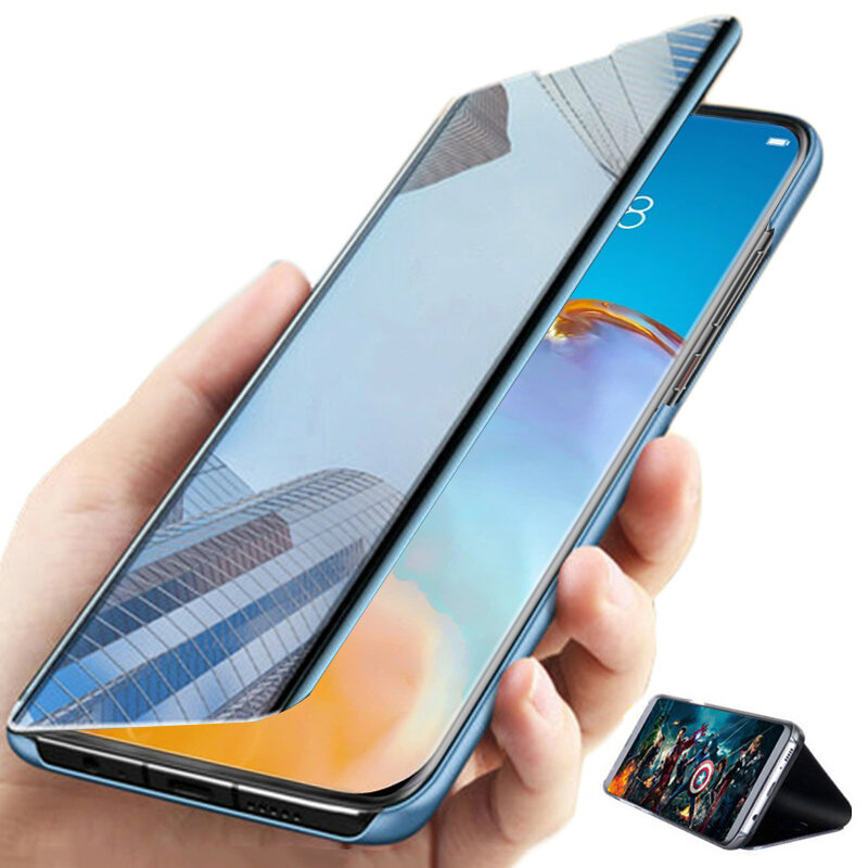 

Bakeey for POCO X3 PRO /POCO X3 NFC Case Foldable Flip Plating Mirror Window View Shockproof Full Cover Protective Cas