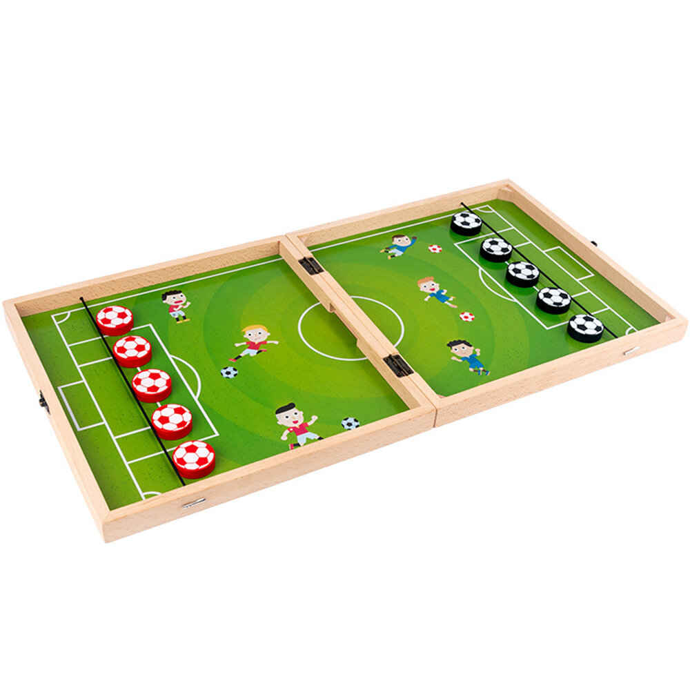 3 In 1 Football Chess Set Wooden Exquisite Storage Box Football Chess Flight Chess Gobang Set For Parent-Child Table Des