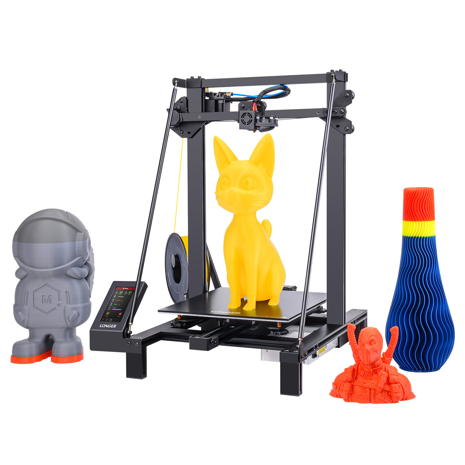 LONGER® LK5 PRO FDM 3D Printer Kit 300x300x400mm Print Size 90% Pre-assembled/Large Format/Double Diagonal Ties/ with Lattice Glass Equipped/Silent and Open source Motherboard