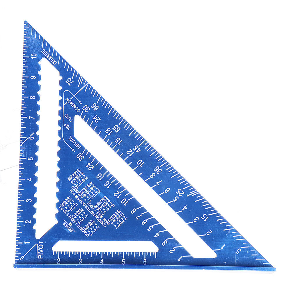7/12 inch driehoekige meetliniaal aluminium driehoek hoek gradenboog