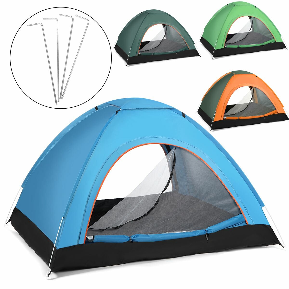Tenda de camping para 2-3 pessoas totalmente automática, anti-UV, resistente ao vento e à água, ideal para viagens ao ar livre, caminhadas e praia.