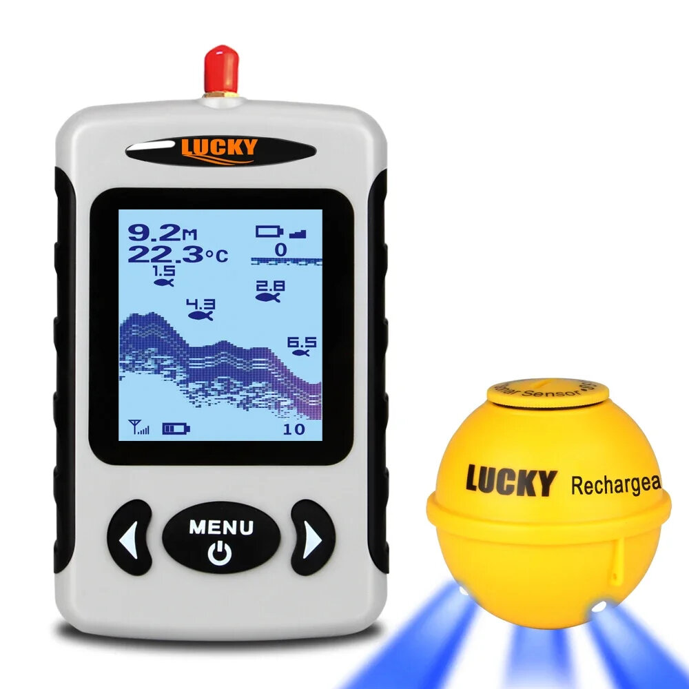 LUCKY FFW718LA Fish Finder 125KHz Portable Alarm Fishfinder 150M Wireless Received Depth Sounder for Lake Sea Ice Fishin