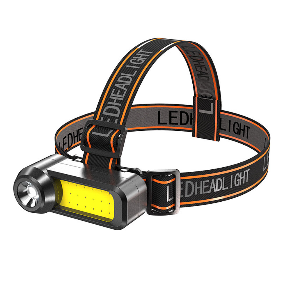 XANES? COB+LED Headlamp Super Bright 2 Modes Adjustable Waterproof USB Rechargeable Flashlights Fish