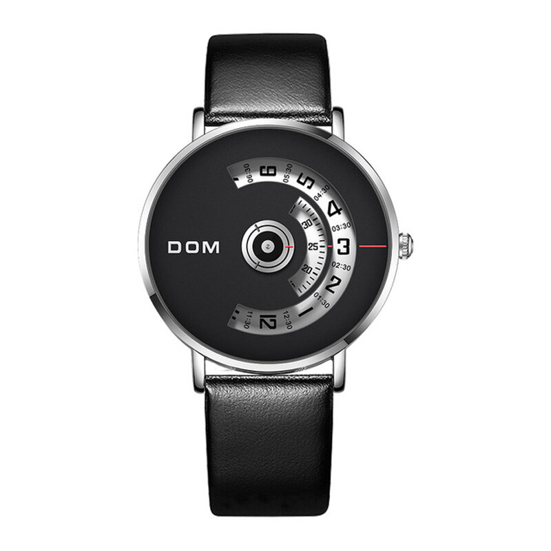 DOM M-1303 Mode Herenhorloge Creatieve wijzerplaat 3ATM Waterdicht quartz horloge