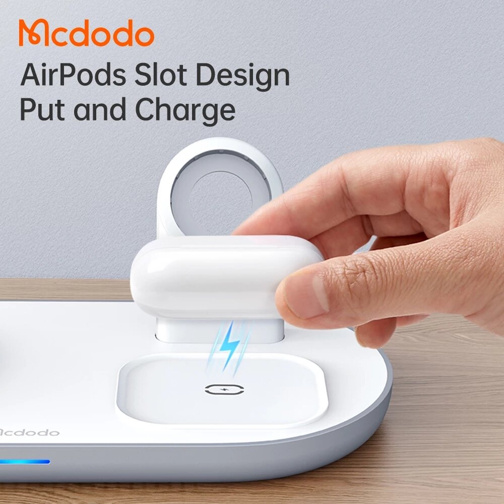 MCDODO 3-In-1 15W 10W 7.5W5W磁気吸収ワイヤレスチャージャーforiPhone 12 Mini for iPhone 12 Pro Max for Apple Watch for AirPods。