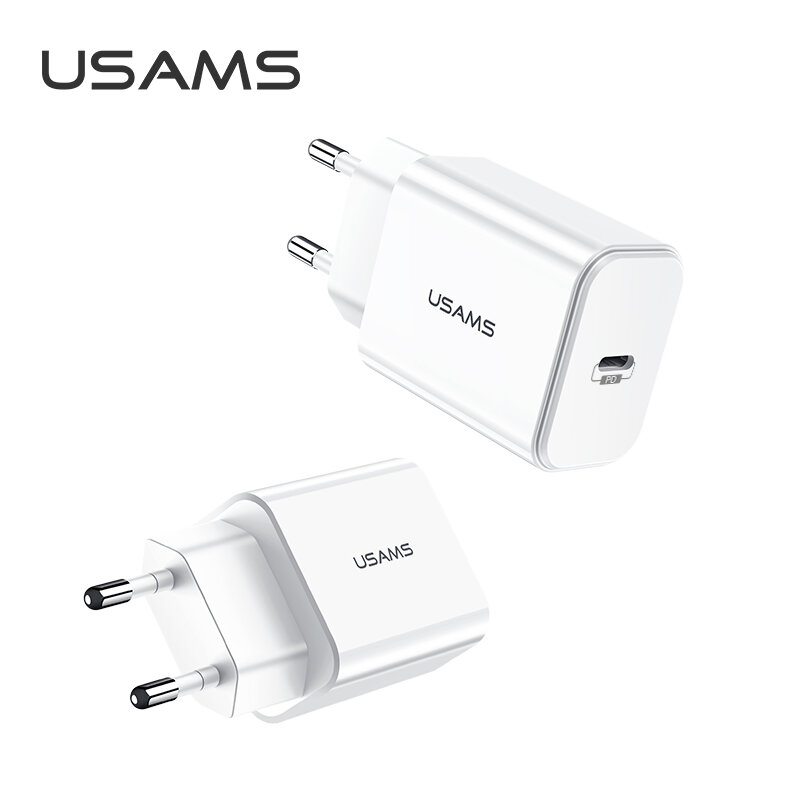 USAMS US-CC069 T14 PDUSB充電器18WUSB-CPD3.0高速充電ウォールチャージャーアダプターEUプラグforiPhone 12 Pro Max for Samsung Galaxy Note S20 ultra Huawei Mate40 OnePlus 8 Pro