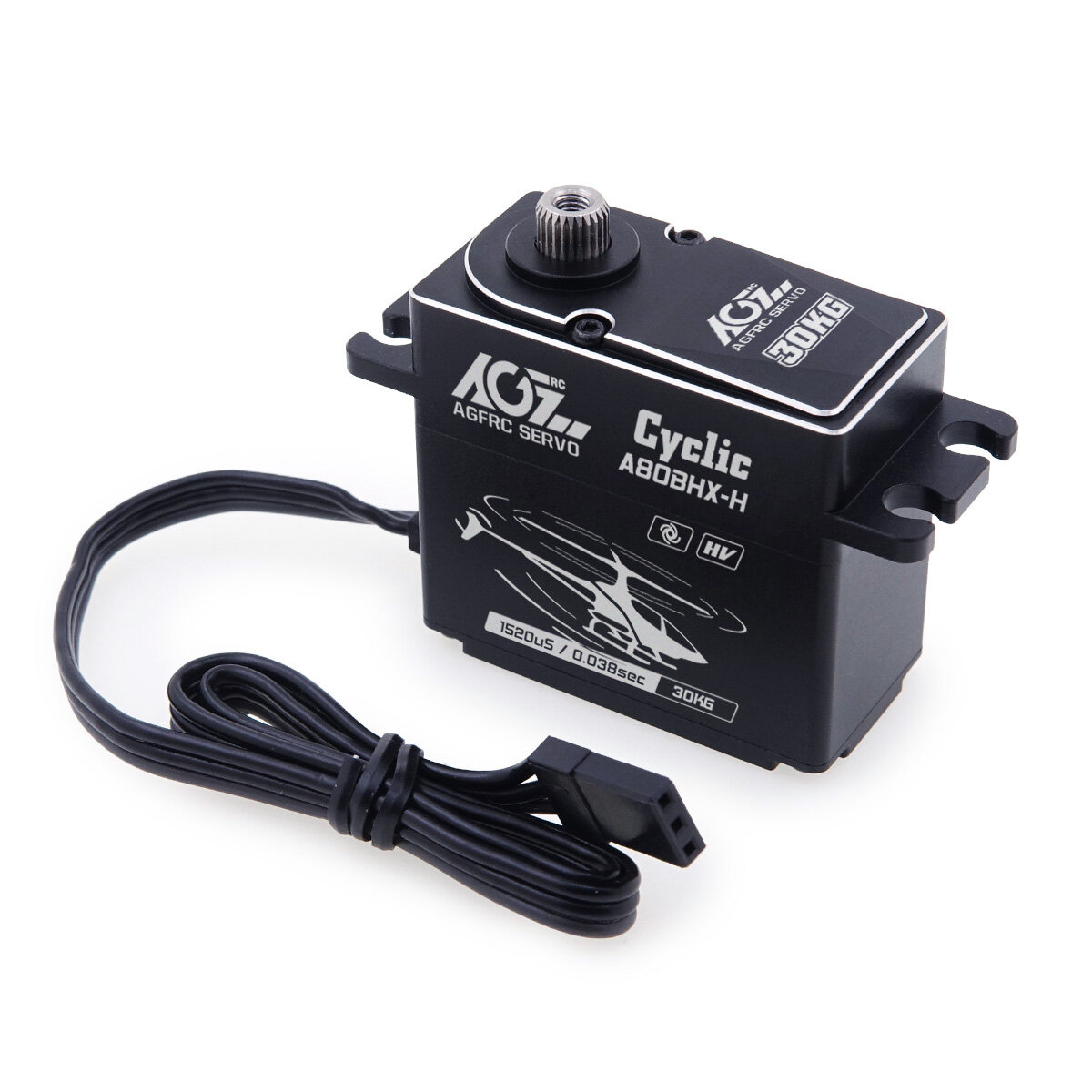 

AGF A80BHX-H 30KG High Torque 0.06sec High Speed High Voltage Swash Plate Brushless Helicopter Cyclic Servo
