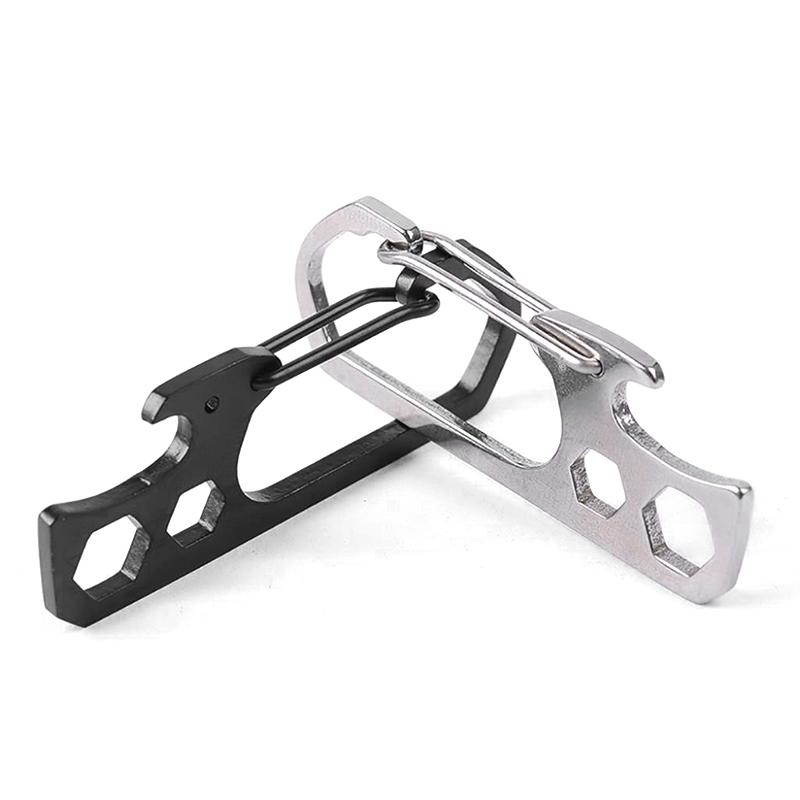 

Stainless Steel Key Ring Carabiner Hook EDC Bottle Opener Hexagon Wrench Multi Tool