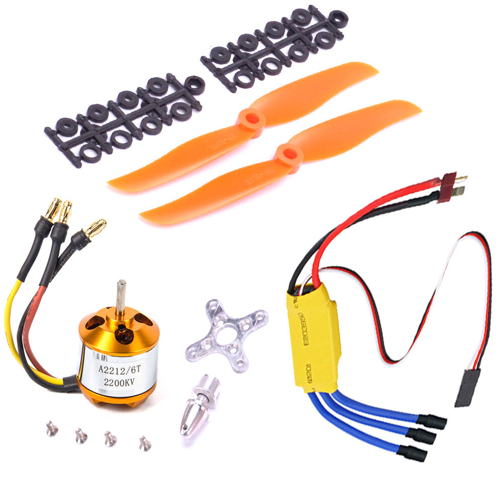 XXD A2212 2200KV 2212 Brushless Motor + 6035 propeller + SG90 9g Micro Servo*2 + 30A ESC Combo for RC Airplane Fixed-win