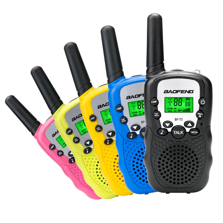 2Pcs Baofeng BF-T3 Radio Walkie Talkie UHF462-467MHz 8 Channel Two-Way Radio Transceiver Built-in Flashlight 5 Color for
