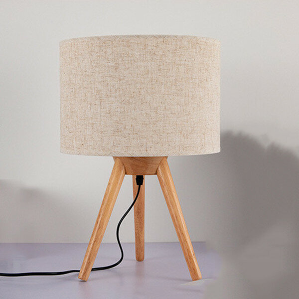 Amerikaanse led creatieve persoonlijkheid slaapkamer nachtkastje houten tafelverlichting nordic houten kunststudie bureaulamp