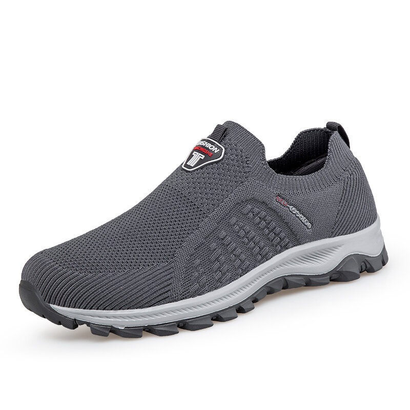 Men mesh breathable lightweight slip on comforty casual walking shoes ...