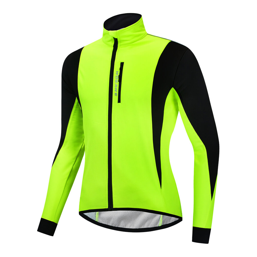 WOSAWE Winter Warm Up Thermal Fleece Men's Cycling Jacket Waterproof Bicycle MTB Road Windproof Bike Clothing