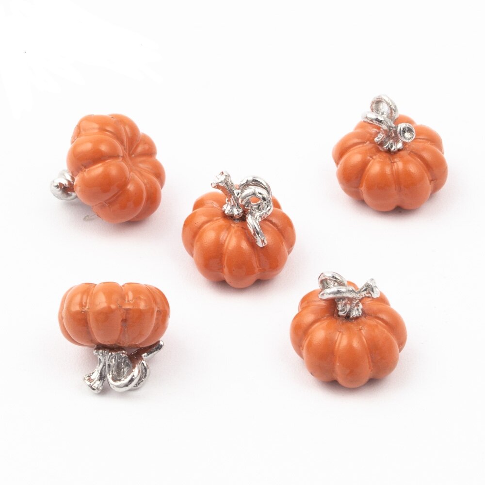 Halloween Alloy Pumpkin Beads Spray Paint for Jewelry Accessories fit Bracelet Pendant Earring Charm Fashion Beads