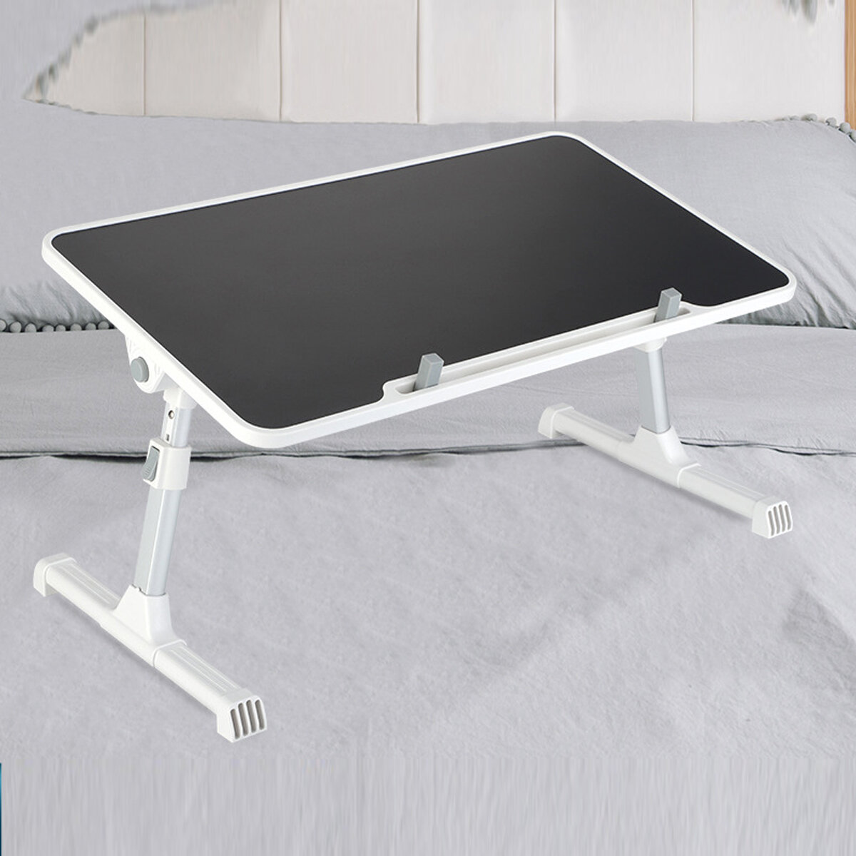 Foldable Height Angle Adjustable USB Cooling Fan Bed Laptop Desk, Adjustable Height, Easy to Fold