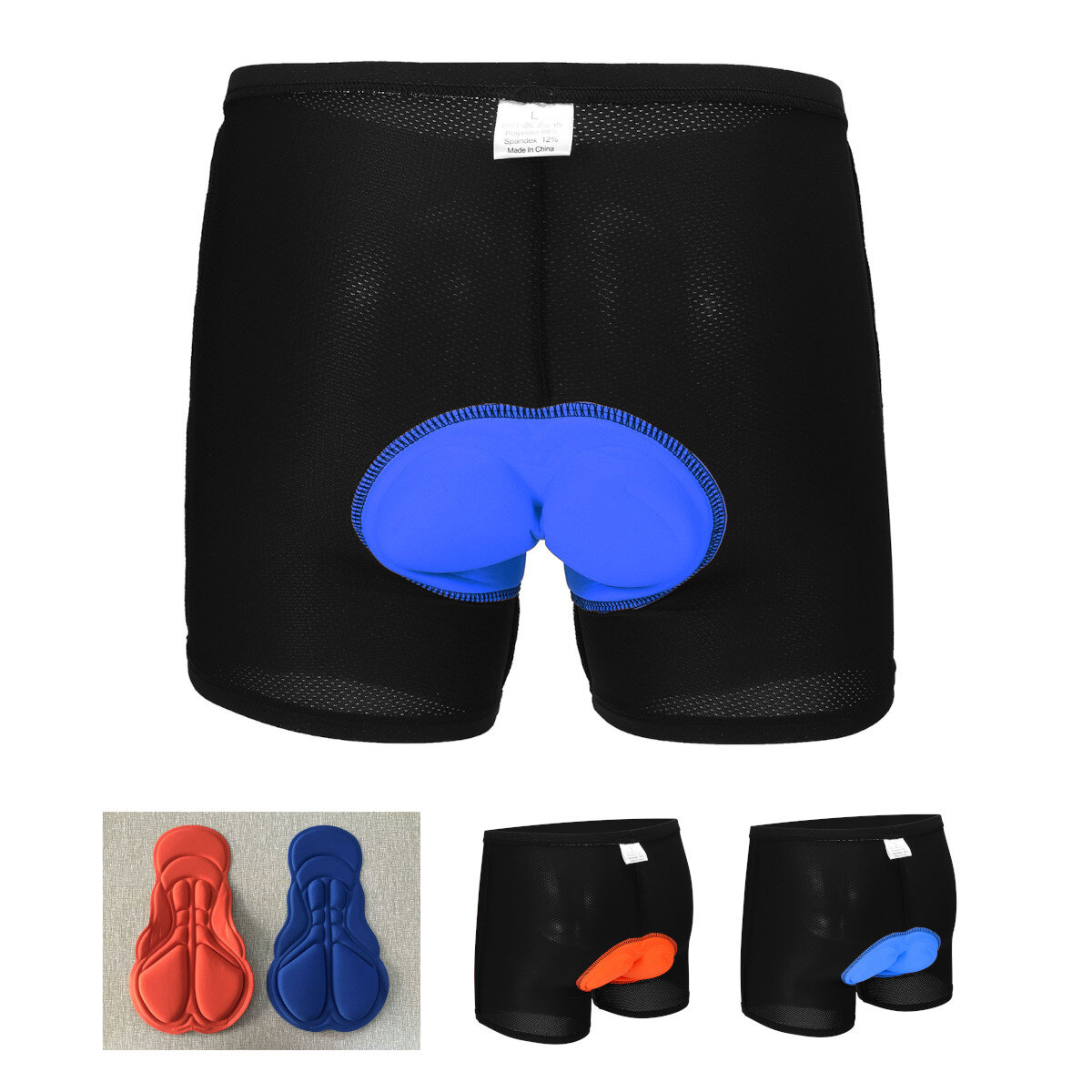 Shorts de vélo rembourrés en gel de silice 3D pour hommes avec sous-vêtements doux.