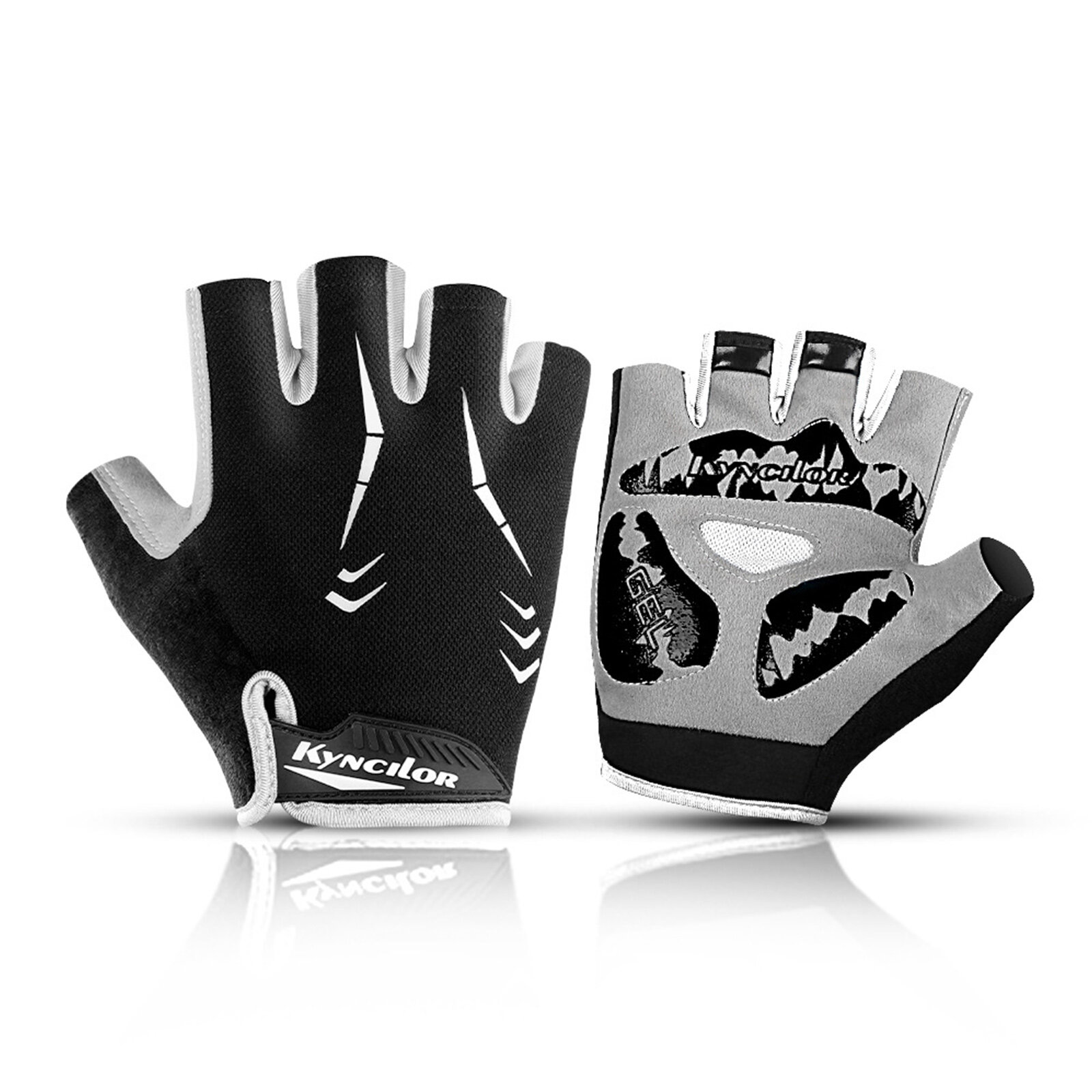 Jassy Men's Nylon Outdoor Sports Cycling Breathable Dumbbell Fitness Half Finger Gloves