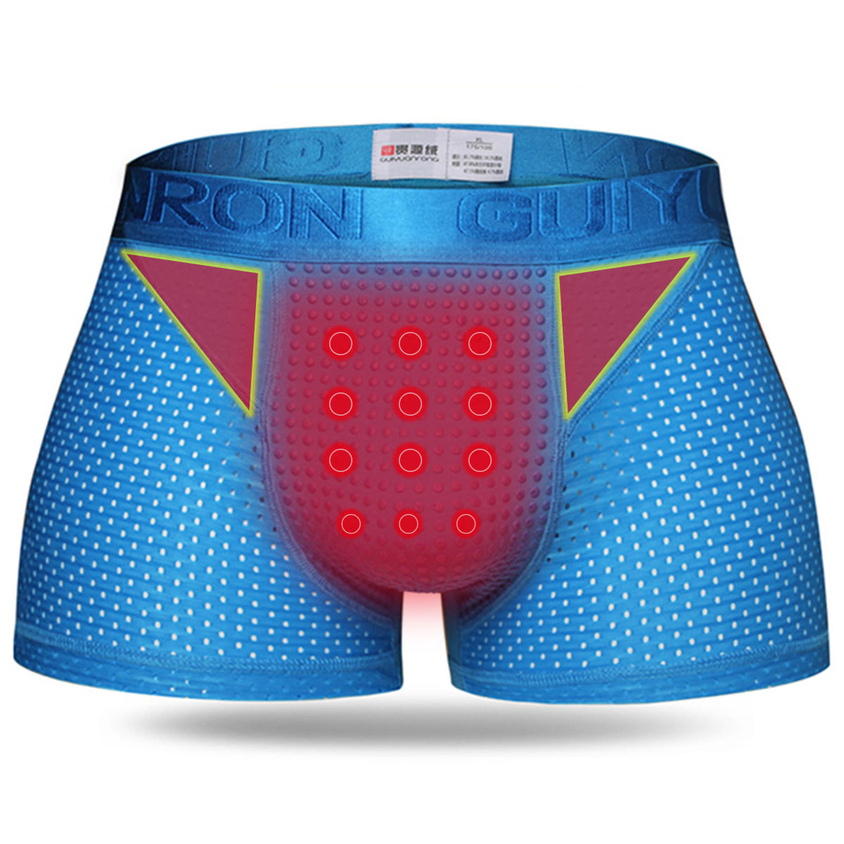 Sous-vêtements de sport pour hommes, shorts, boxers avec traitement magnétique, respirants et séchage rapide