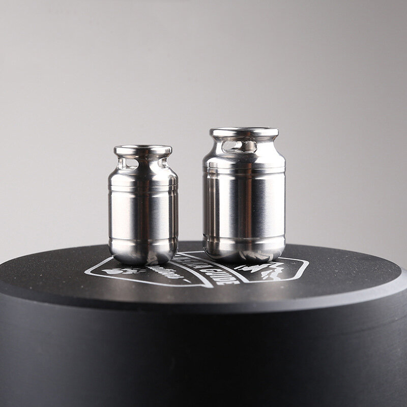 XANES® S/L Scatola sigillata in lega di titanio a forma di lattina, bottiglie impermeabili in titanio miniatura per attrezzi da esterno.