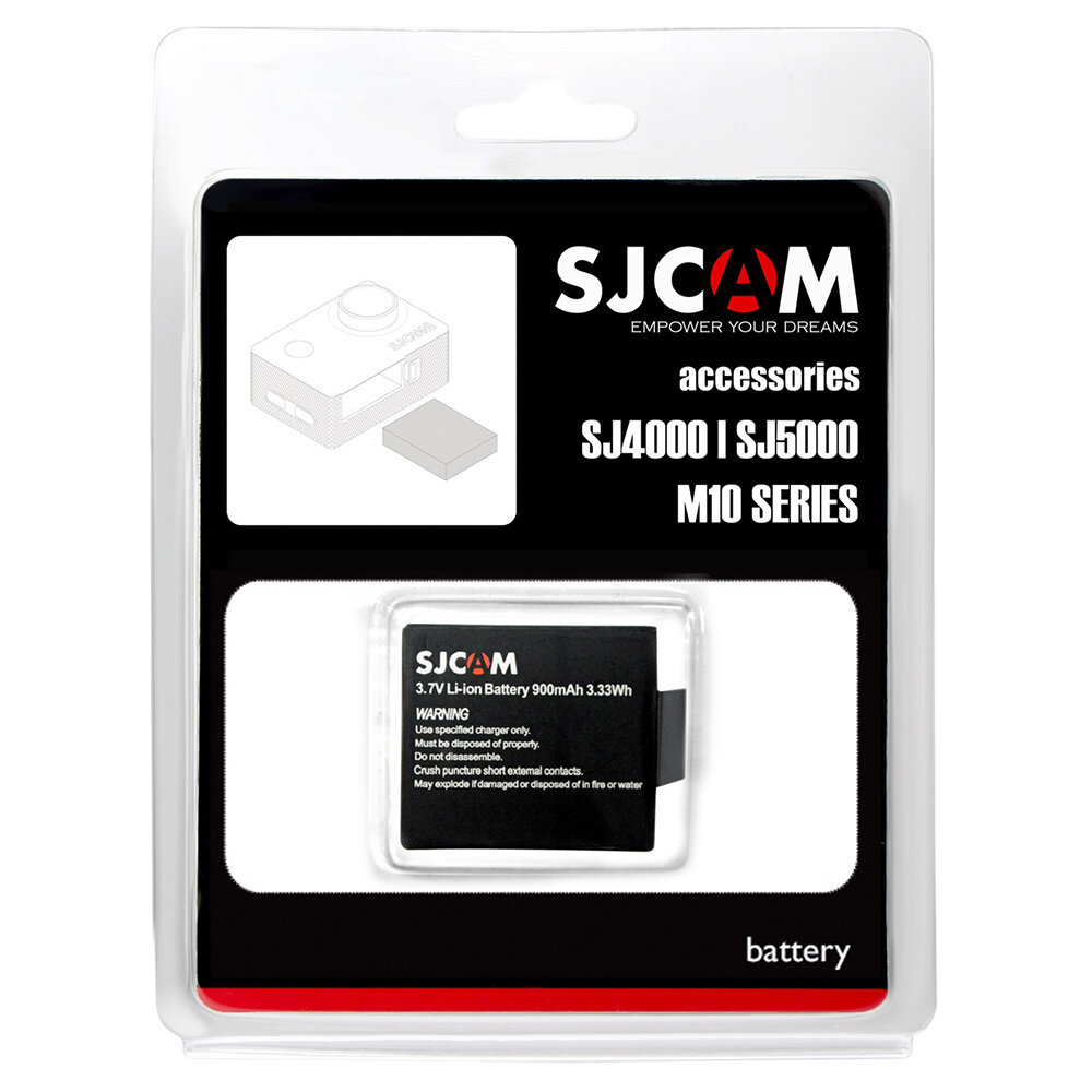 SJCAMSJ4000バッテリー900mAhバックアップ充電式リチウムイオンバッテリーオリジナルSJCAMSJ4000 SJ5000M10シリーズアクションカメラアクセサリー