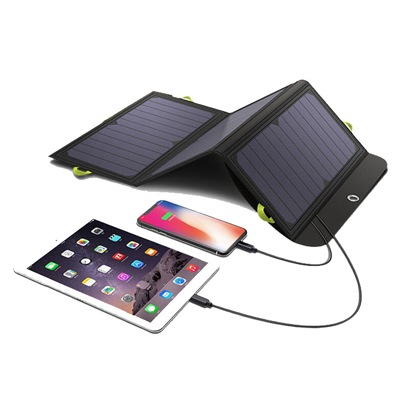 ALLPOWERS 5V 15W Solar Cargador con 10000mAh Batería 3 puertos USB PD 18W Carga rápida SunPower Solar Banco de energía de panel para al aire libre cámping