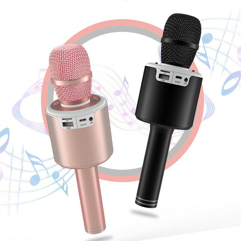 N6 bluetooth 5.0 Karaoke LED Lantern Shock Bass Diaphragm Magical Voice Home KTV Beautiful Sound HD 