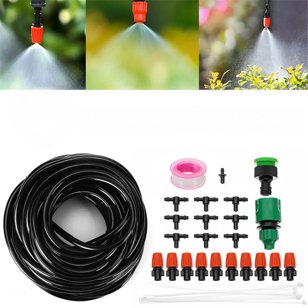 10M Tubing Auto/Manual Watering Drip Irrigation System Spraying Garden Hose Tools Kit