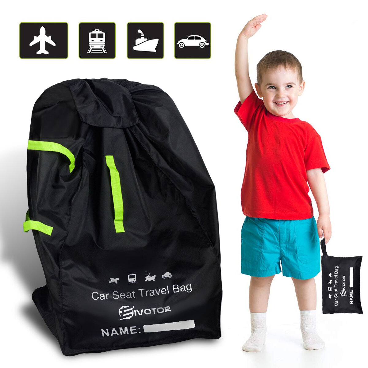 Nylon Child Safety Seat Travel Storage Bag Dust Cover Baby Car Portable Foldable Storage Bag Hand-fr