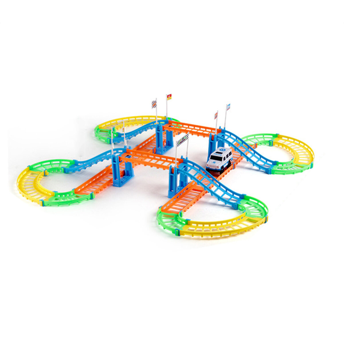 

88pcs Track Racing Car Toy Children's Electric Rail Car Toy Set Double Track Assembly Combination Puzzle Toy Kids Gift
