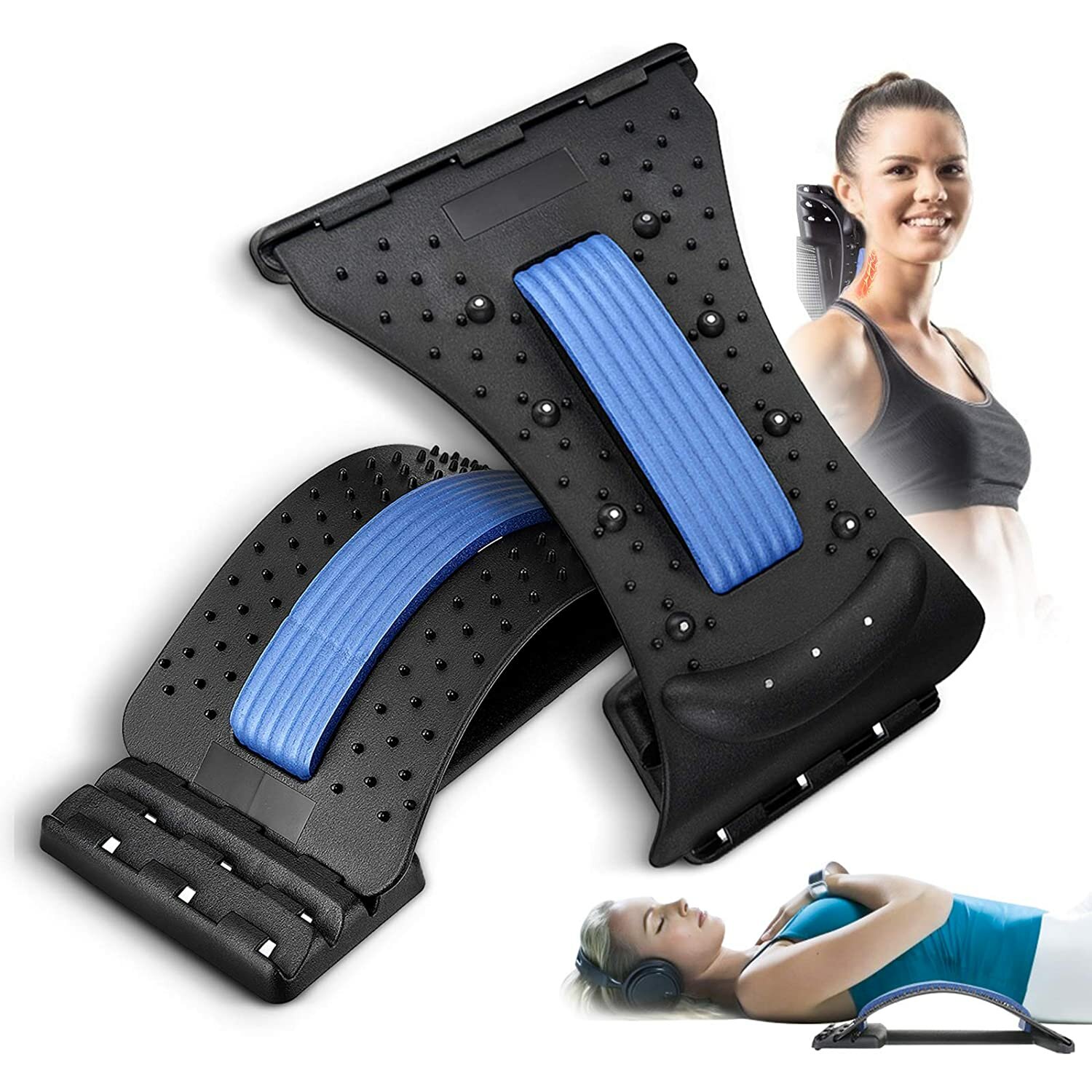 

Back Stretcher Neck Massage Spine Board for Lumbar Pain Muscle Relief Support with 3 Stretching Level and 60 Magnets Acu