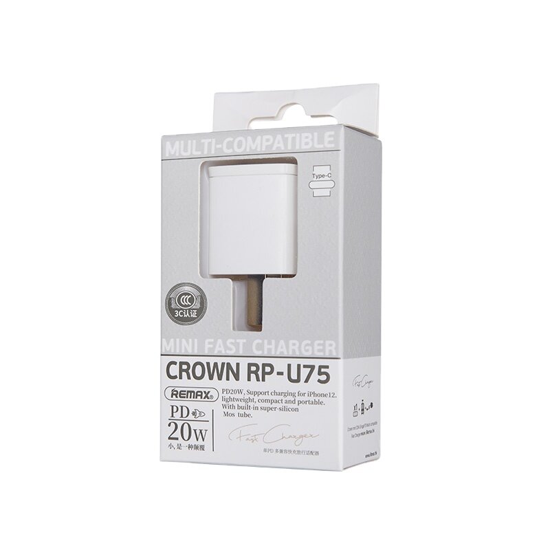 Bakeey RP-U75 Crown PD20W Mini Fast Charging Charger for iPhone 12 Pro Max for Samsung Galaxy S21 Note S20 ultra Huawei Mate40 OnePlus 8 Pro